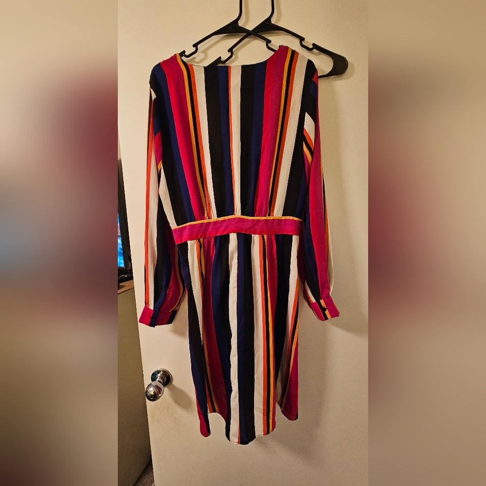 NWT! City Chic Eliana Colorful Striped Wrap Tunic - Size 12 - Picture 4 of 6
